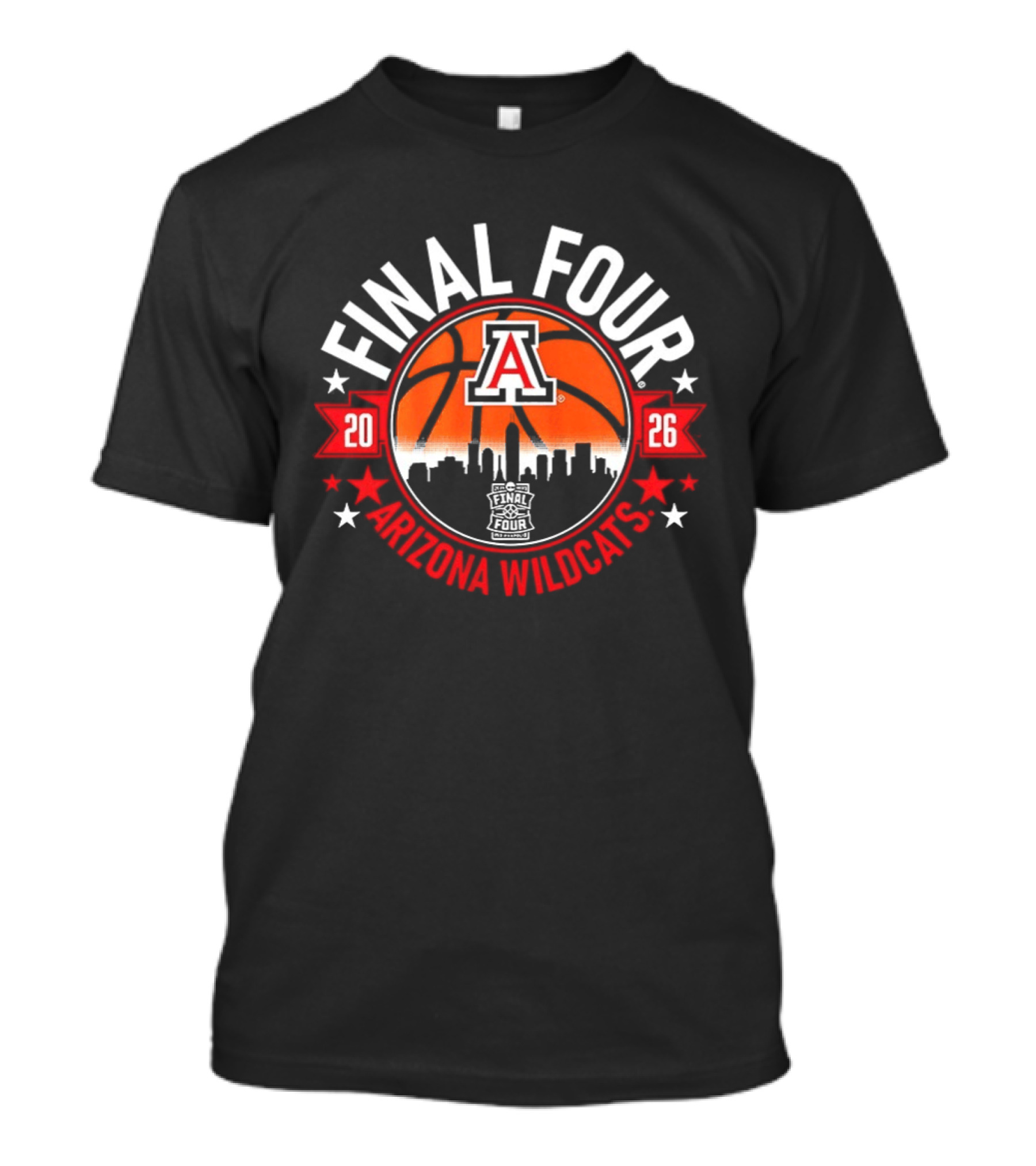 Arizona Wildcats 2026 Final Four Basketball Skyline T-Shirt