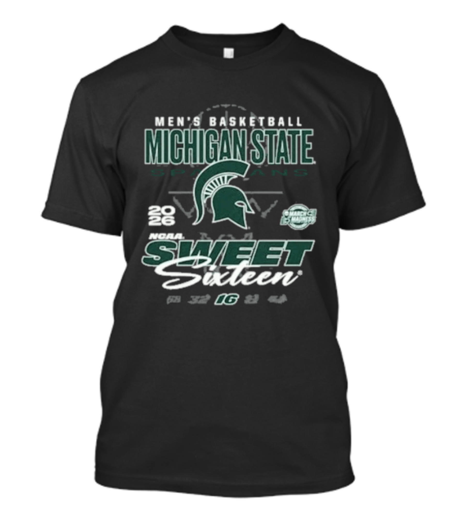 Men's Basketball Michigan State Spartans 2026 NCAA Sweet Sixteen 16 March Madness T-Shirt
