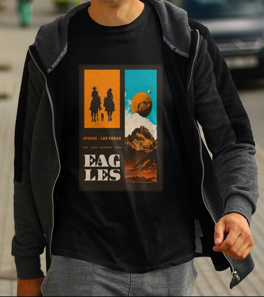 Eagles The Long Goodbye Tour 2026 Sphere Las Vegas Cowboys And Mountains T-Shirt