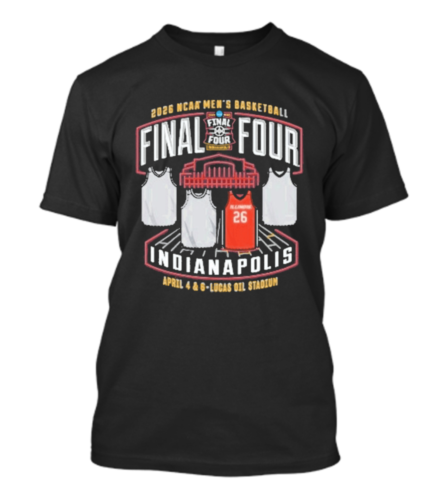 2026 Illini Men's Basketball Final Four Lucas Oil Stadium Indiana April 4 6 T-Shirt