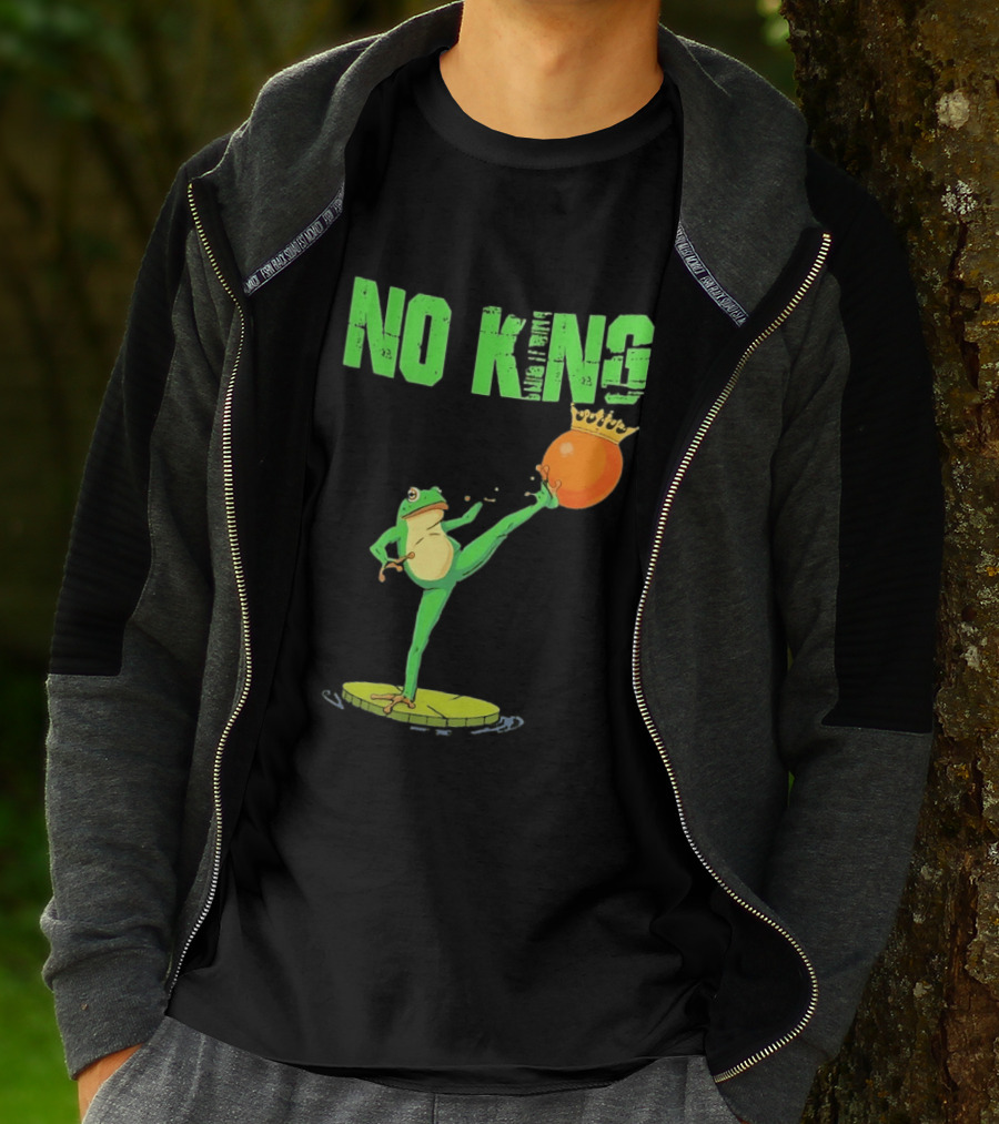 No Kings Portland Frog Kick Out Orange Protest T-Shirt