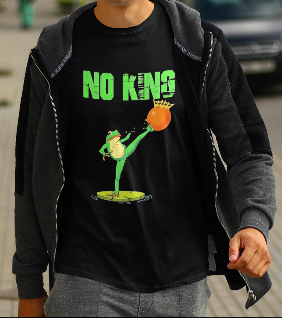 No Kings Portland Frog Kick Out Orange Protest T-Shirt