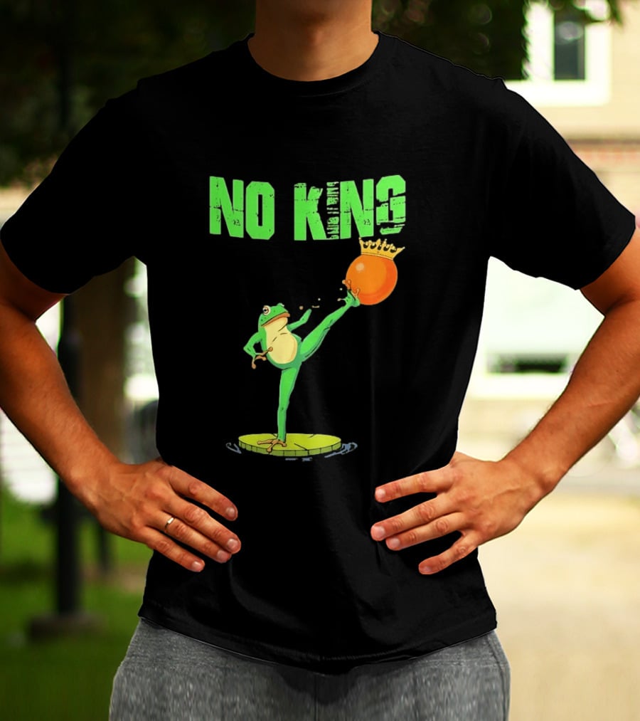No Kings Portland Frog Kick Out Orange Protest T-Shirt