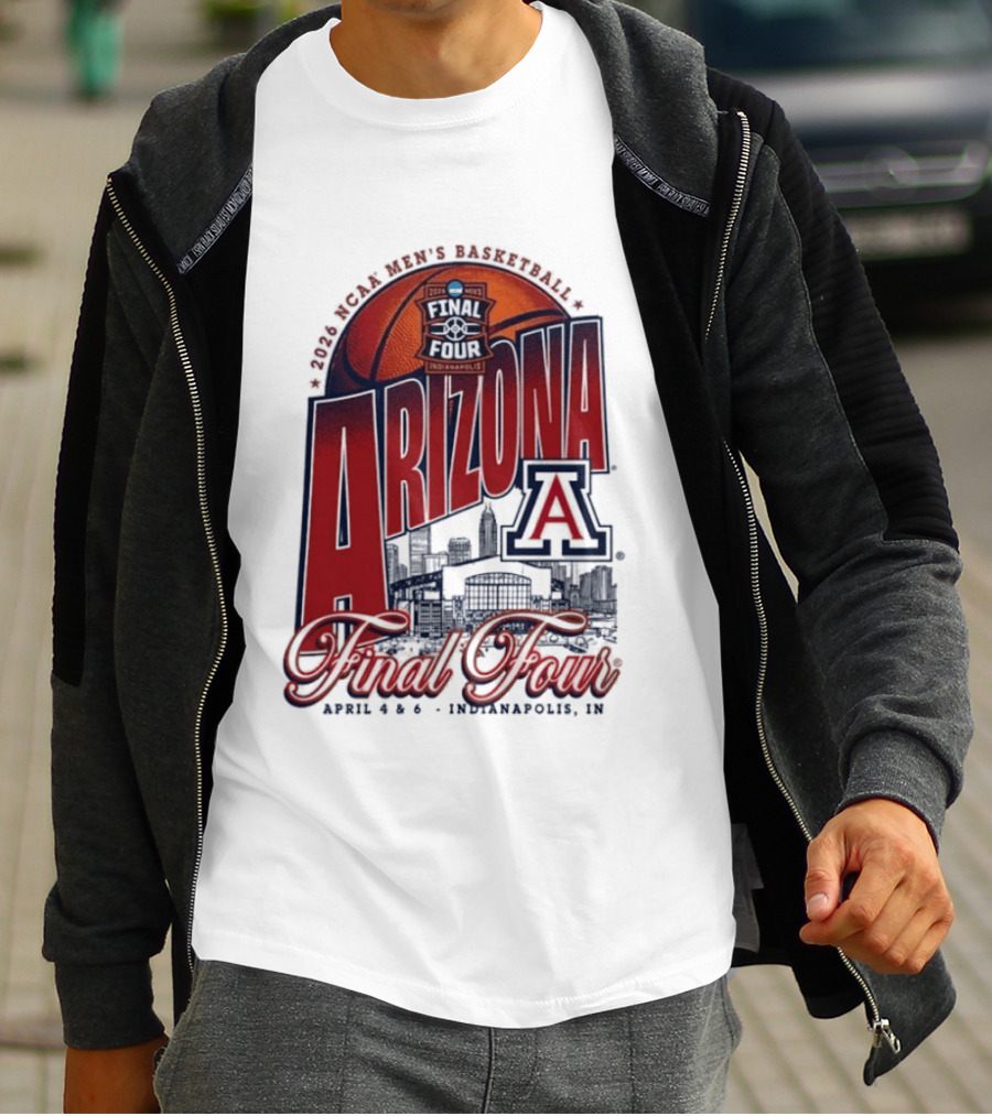 Arizona Men's Basketball Final Four 2026 Indianapolis April 4 6 NCAA Stadium T-Shirt