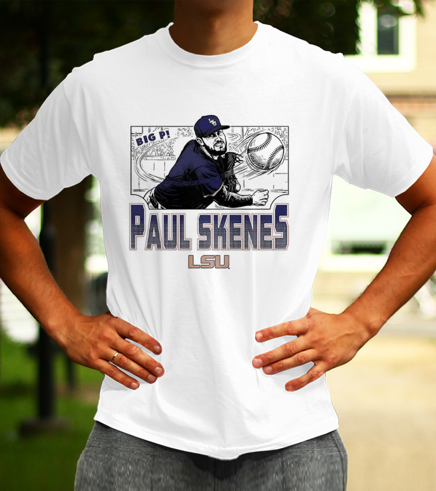 Big Leagues Paul Skenes LSU Baseball Pitcher T-Shirt