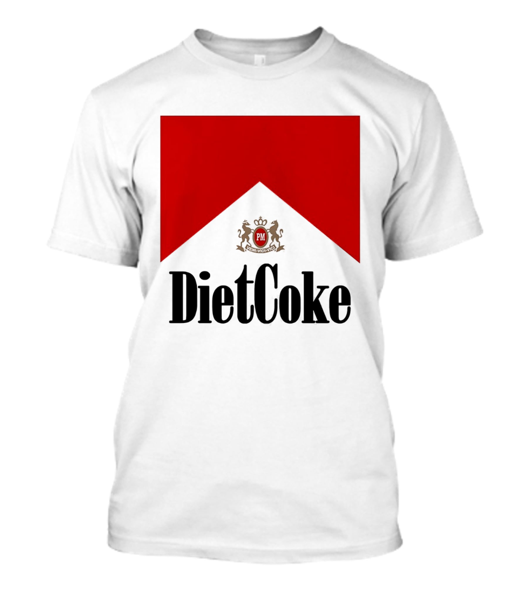 Diet Coke Marlboro Cigarettes Red V Shape PM Crest T-Shirt