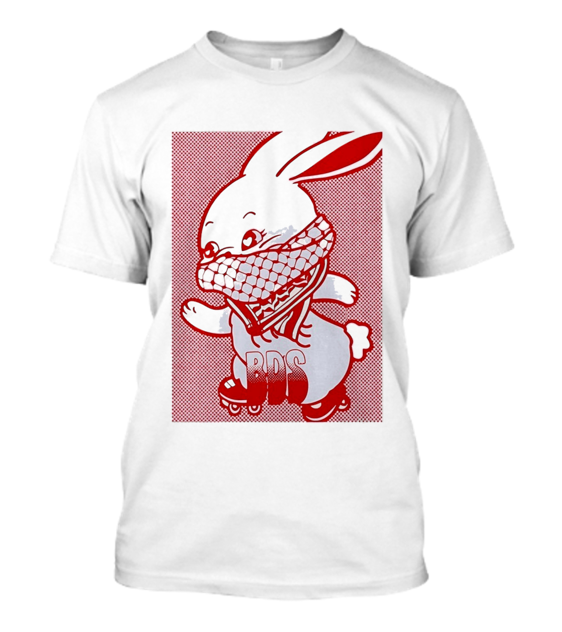 BDS Palestine Bunny With Keffiyeh And Roller Skates T-Shirt