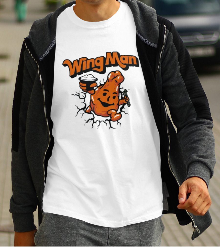 Buffalo Bills Wing Man Oh Yeah Chicken Wing Cracking Through T-Shirt