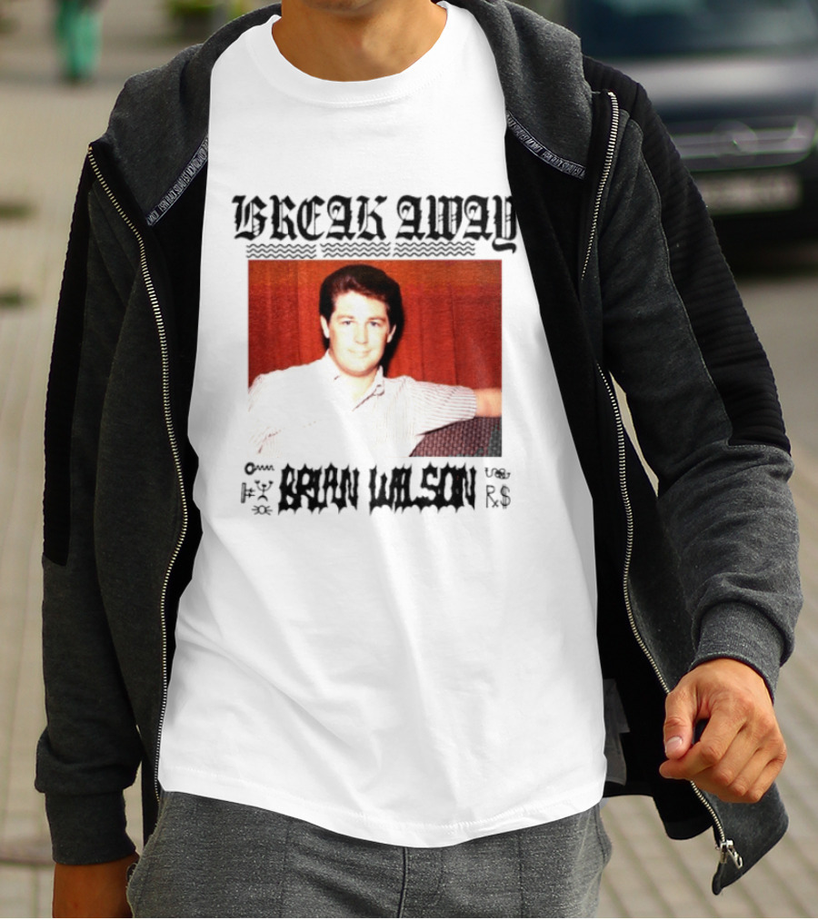 BREAK AWAY BRIAN WILSON Photo Portrait Striped T-Shirt