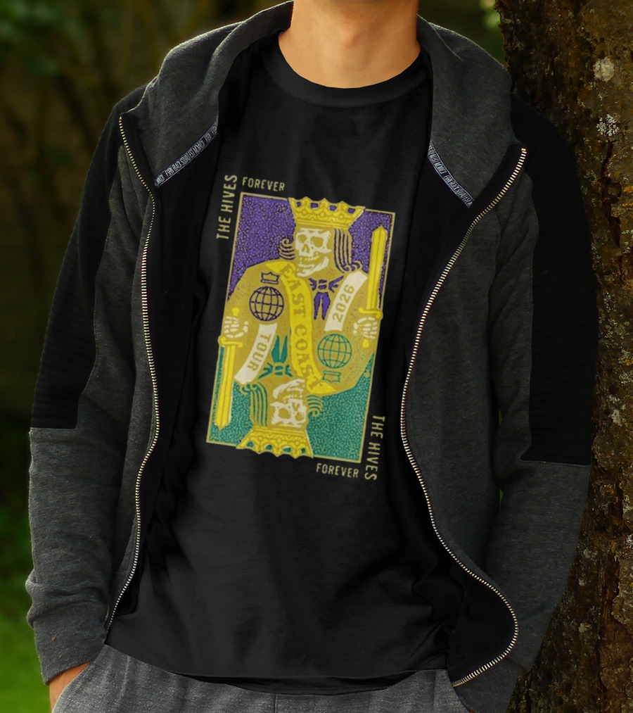 The Hives East Coast Tour 2026 Playing Cards Skeleton King T-Shirt
