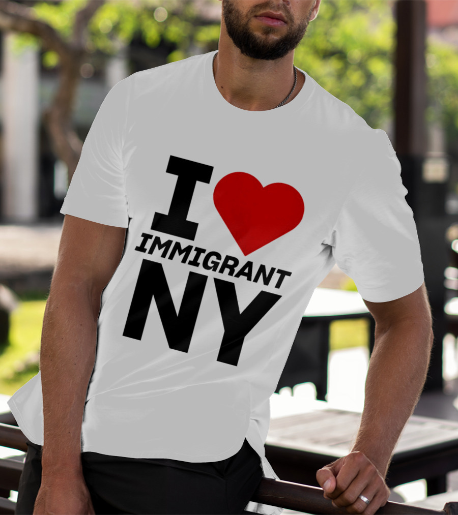 I Love Immigrant NY Heart Icon New York T-Shirt