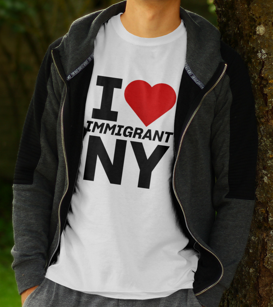 I Love Immigrant NY Heart Icon New York T-Shirt