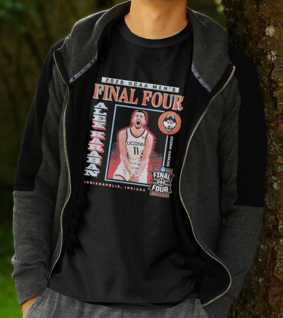 UConn Men's Basketball 2026 NCAA Final Four Alex Karaban Indianapolis Indiana Huskies T-Shirt