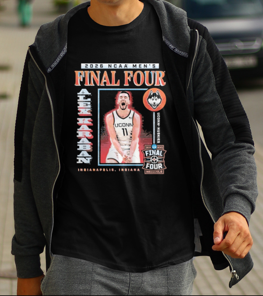 UConn Men's Basketball 2026 NCAA Final Four Alex Karaban Indianapolis Indiana Huskies T-Shirt