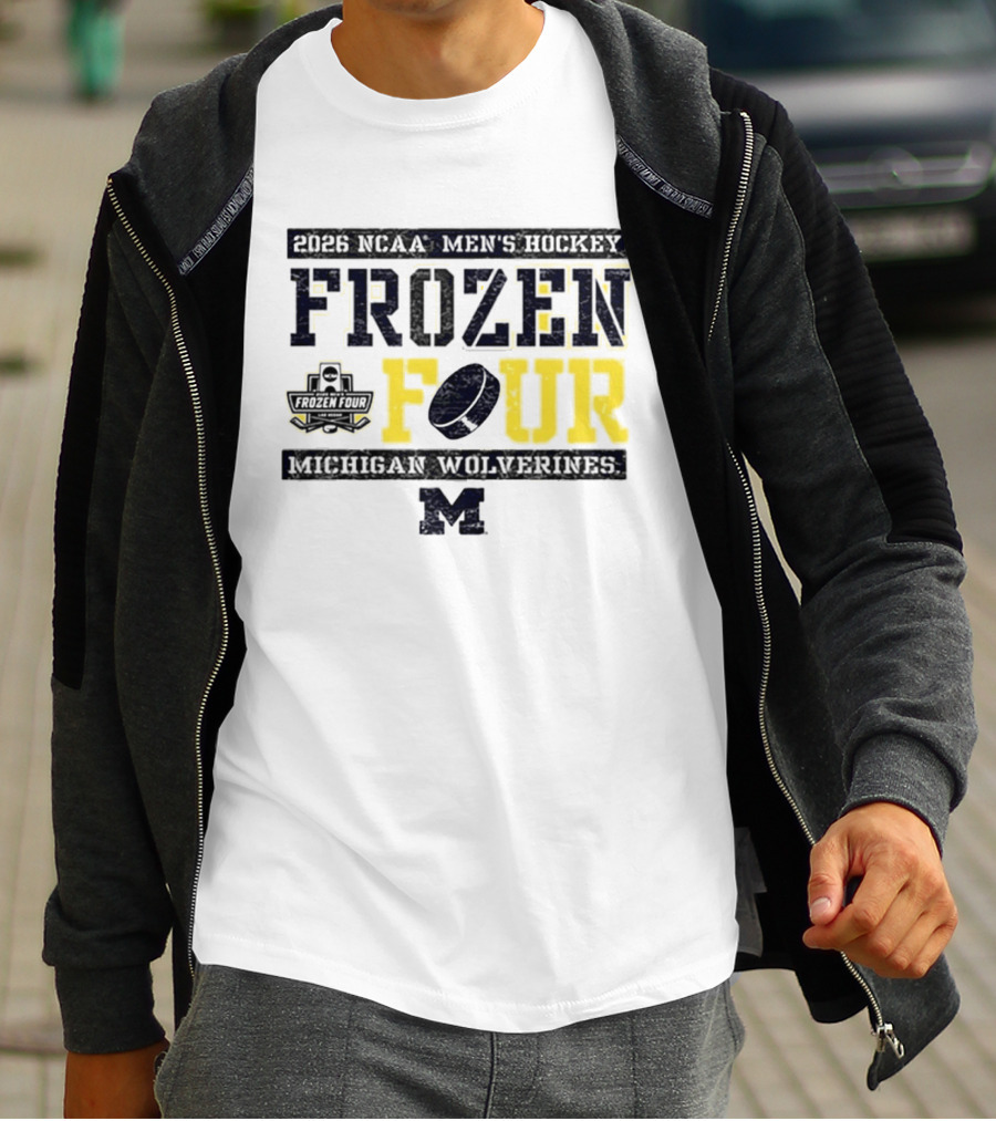 2026 NCAA Men's Hockey Frozen Four Michigan Wolverines T-Shirt