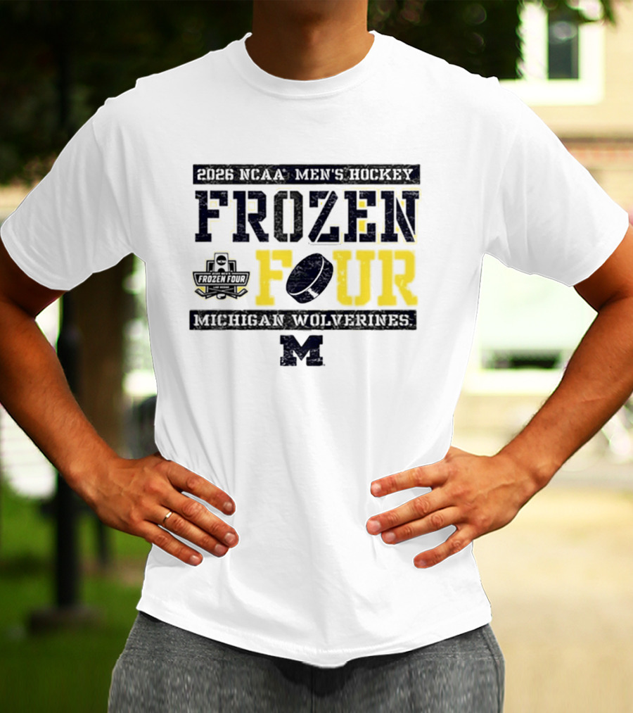 2026 NCAA Men's Hockey Frozen Four Michigan Wolverines T-Shirt