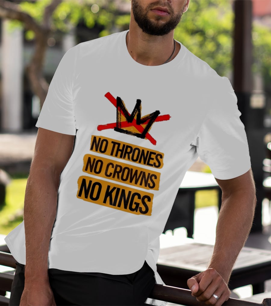 No Thrones No Crowns No Kings Crown Symbol Crossed Out In Red T-Shirt