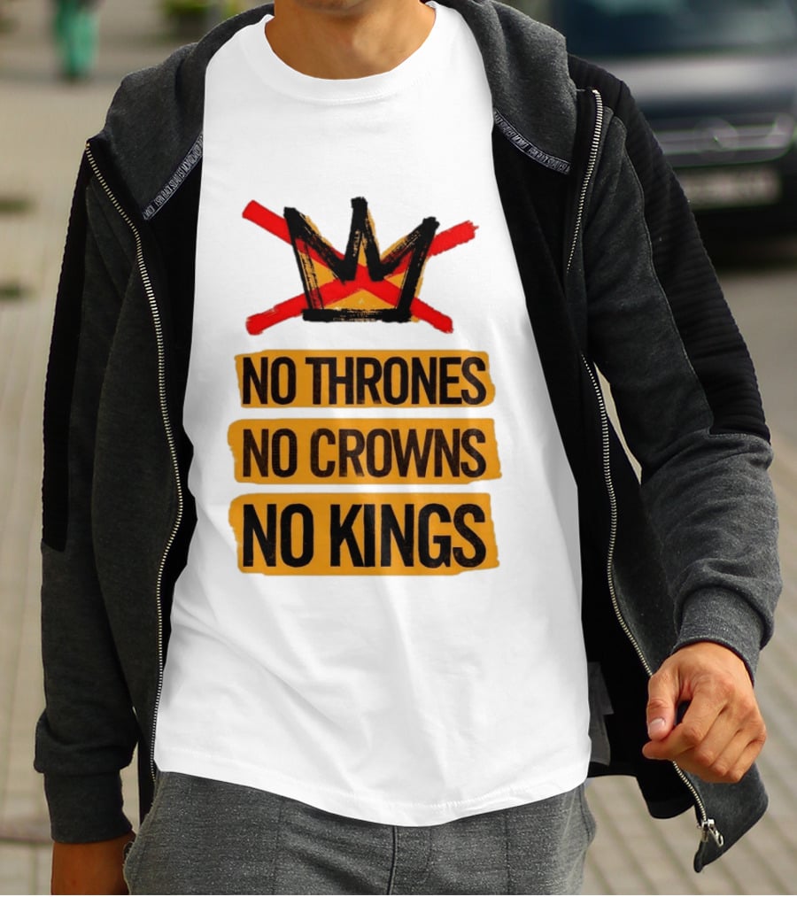 No Thrones No Crowns No Kings Crown Symbol Crossed Out In Red T-Shirt