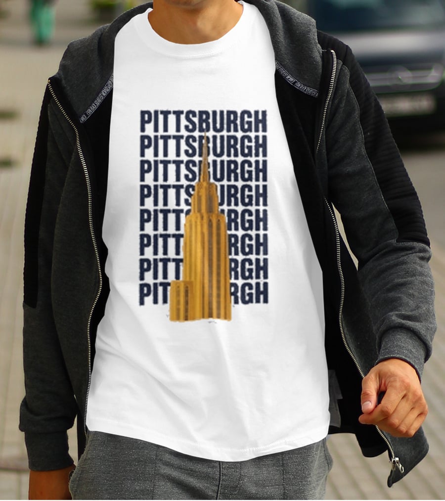 Pittsburgh Deco Building Repeated T-Shirt