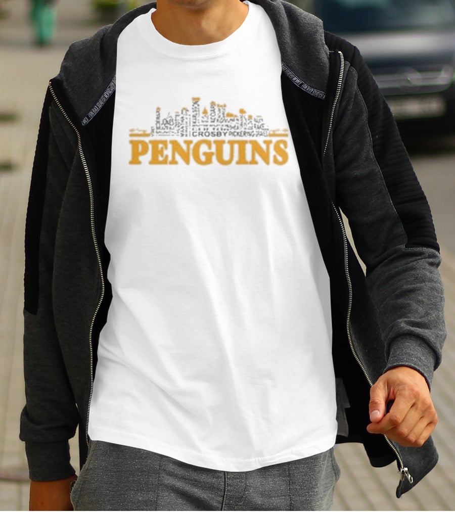 Pittsburgh Penguins City Skyline Roster T-Shirt