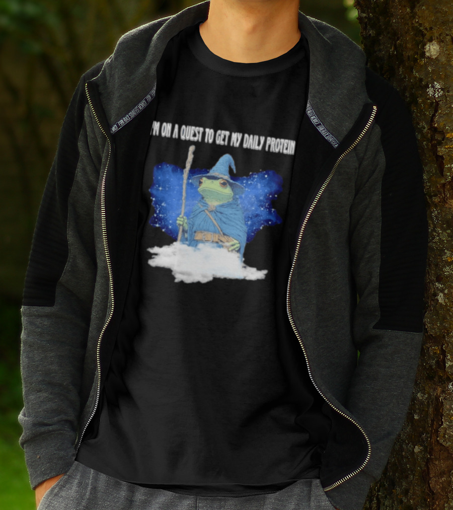 Frog Wizard On A Quest To Get My Daily Protein T-Shirt