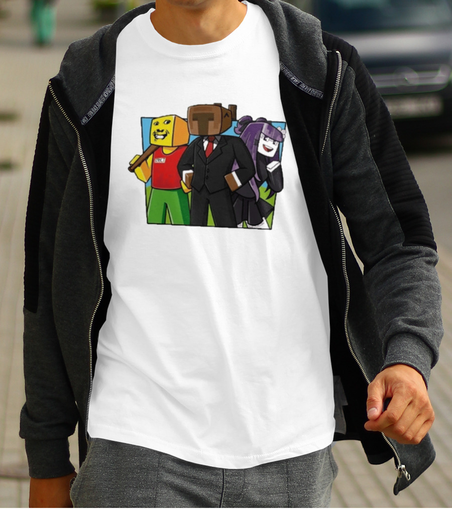 Tricou SKY PRIETENII Minecraft Inspired Characters Block T-Shirt