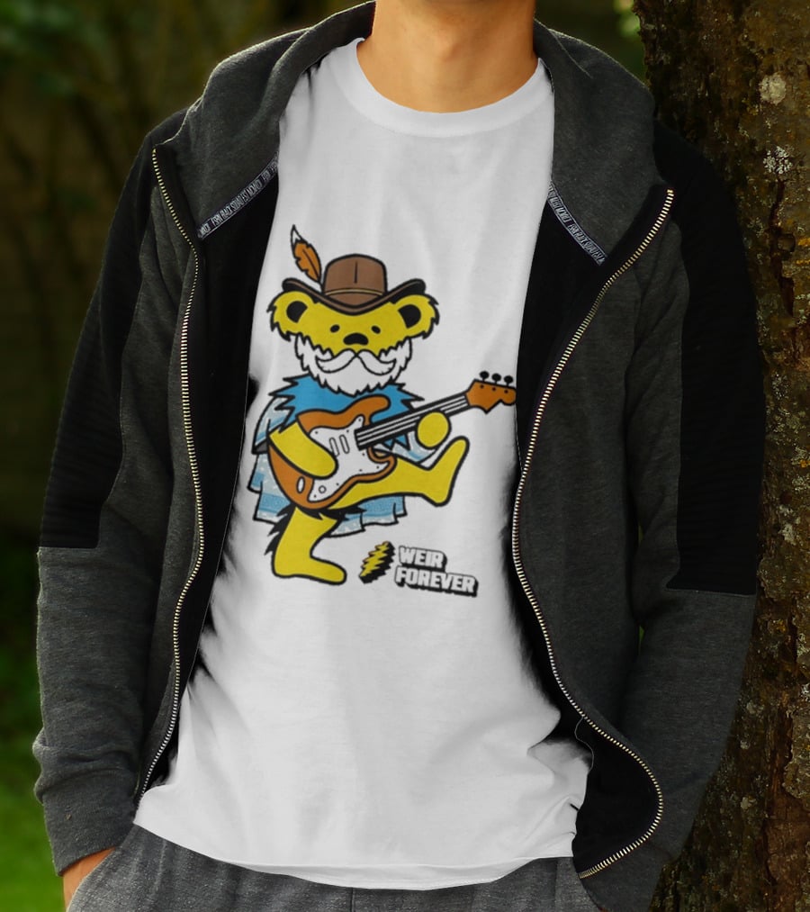 Weir Forever Blue Bear Playing Guitar T-Shirt