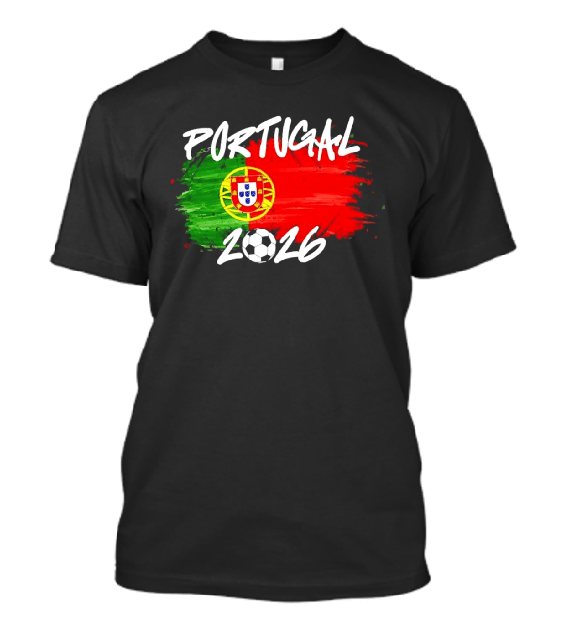 Portugal 2026 Flag With Soccer Ball Paintbrush T-Shirt