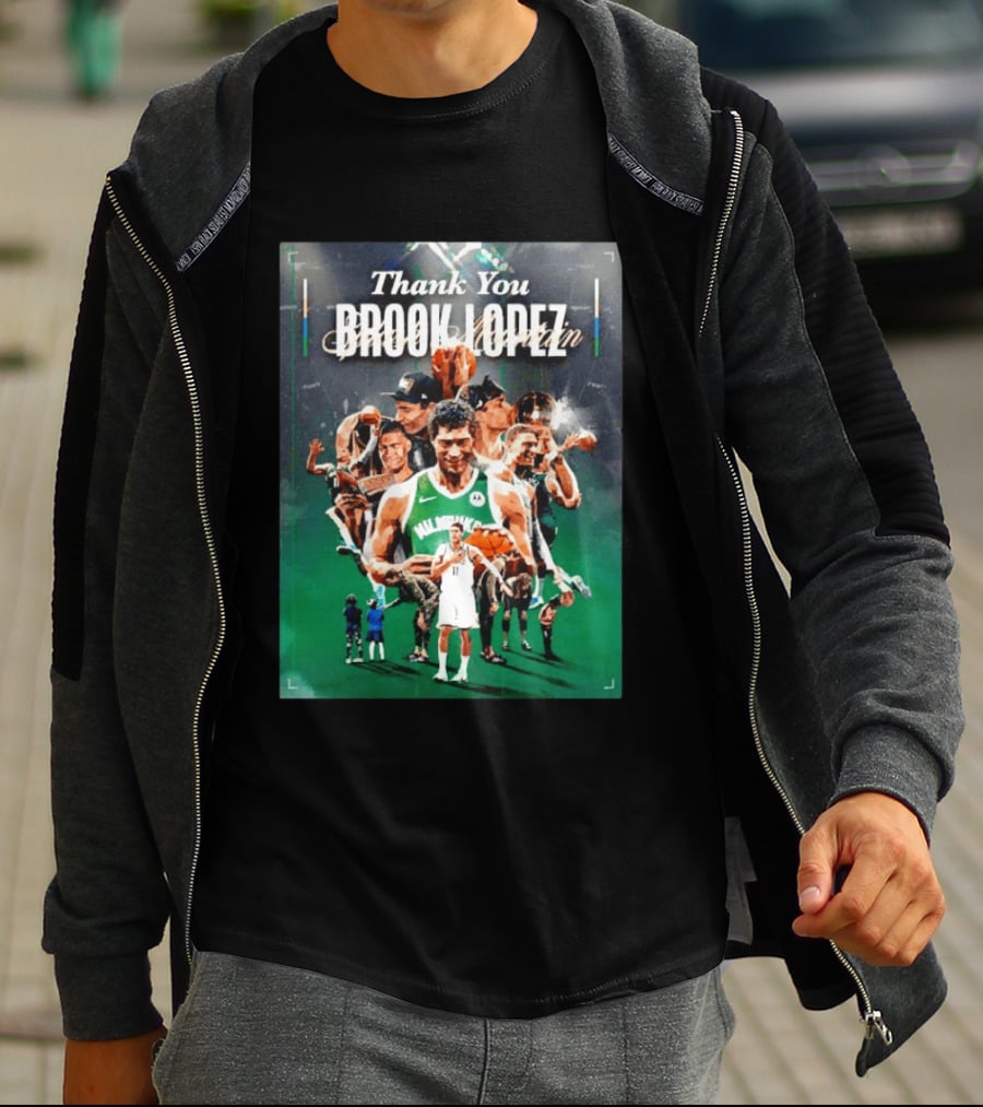 Thank You Brook Lopez Milwaukee Bucks Splash Mountain T-Shirt