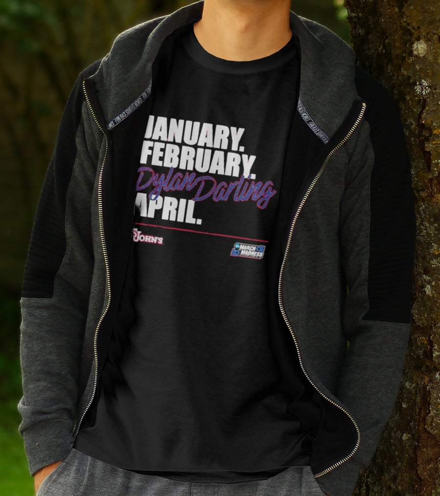 January February Dylan Darling April St John's Basketball 2026 March Madness T-Shirt