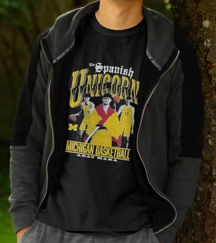 Spanish Unicorn Michigan Basketball Aday Mara Players With Basketball T-Shirt