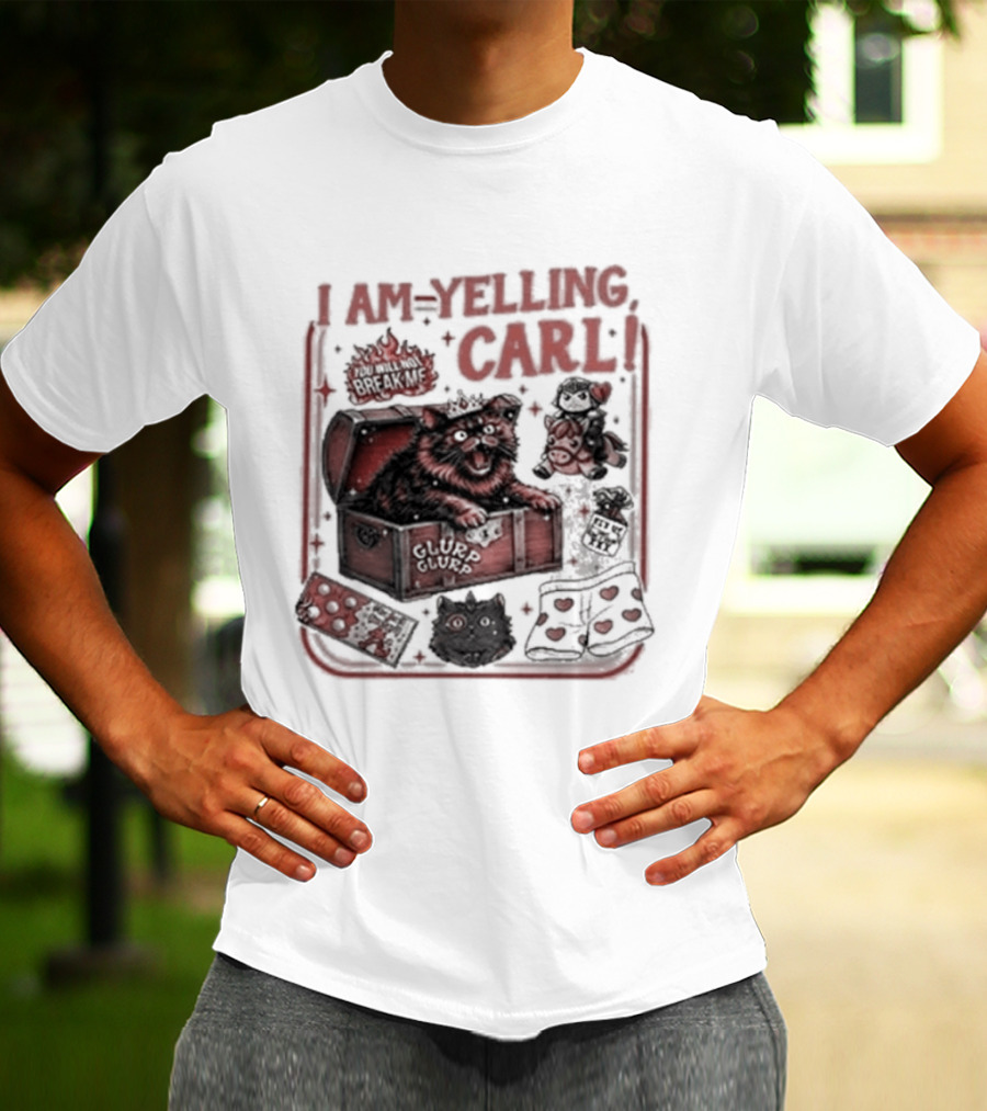 I Am Yelling Carl Box Of Surprises T-Shirt
