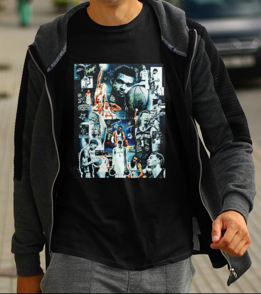 MVP Victor Wembanyama San Antonio Spurs NBA Collage Signature Edition T-Shirt