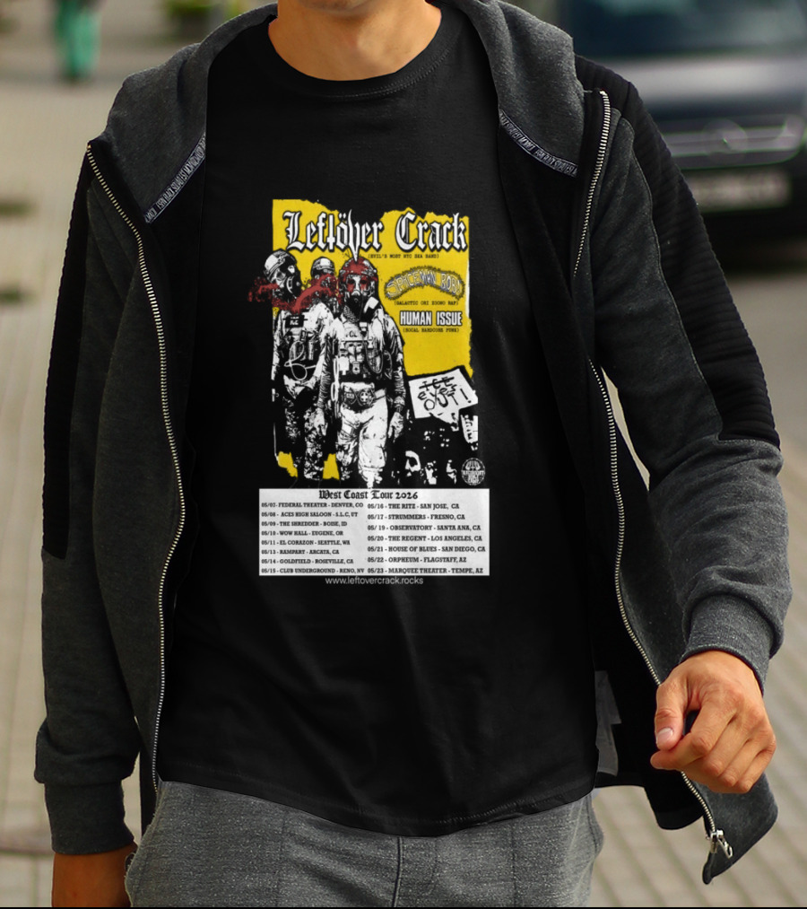 Leftover Crack West Coast 2026 Shows Vintage Punk Rock Tour Dates T-Shirt