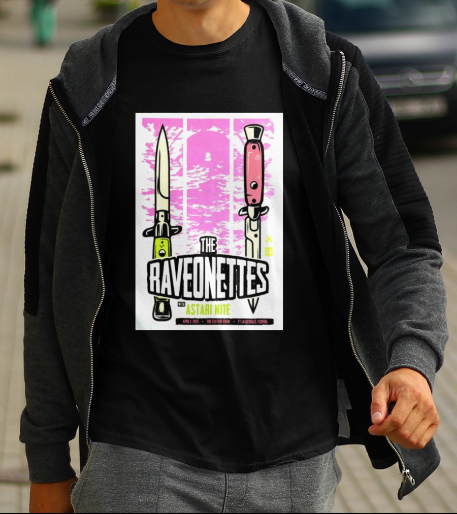 The Raveonettes Culture Room April 1 2026 Astari Nite Fort Lauderdale Concert Knives T-Shirt