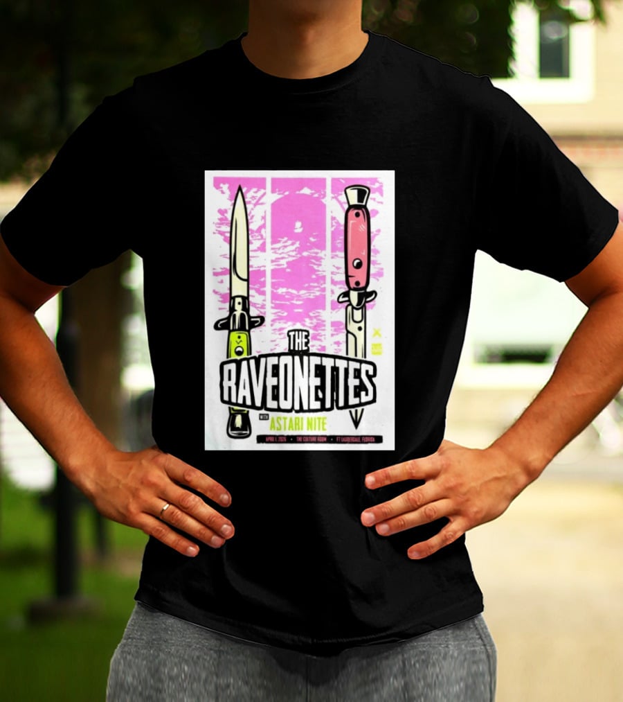 The Raveonettes Culture Room April 1 2026 Astari Nite Fort Lauderdale Concert Knives T-Shirt
