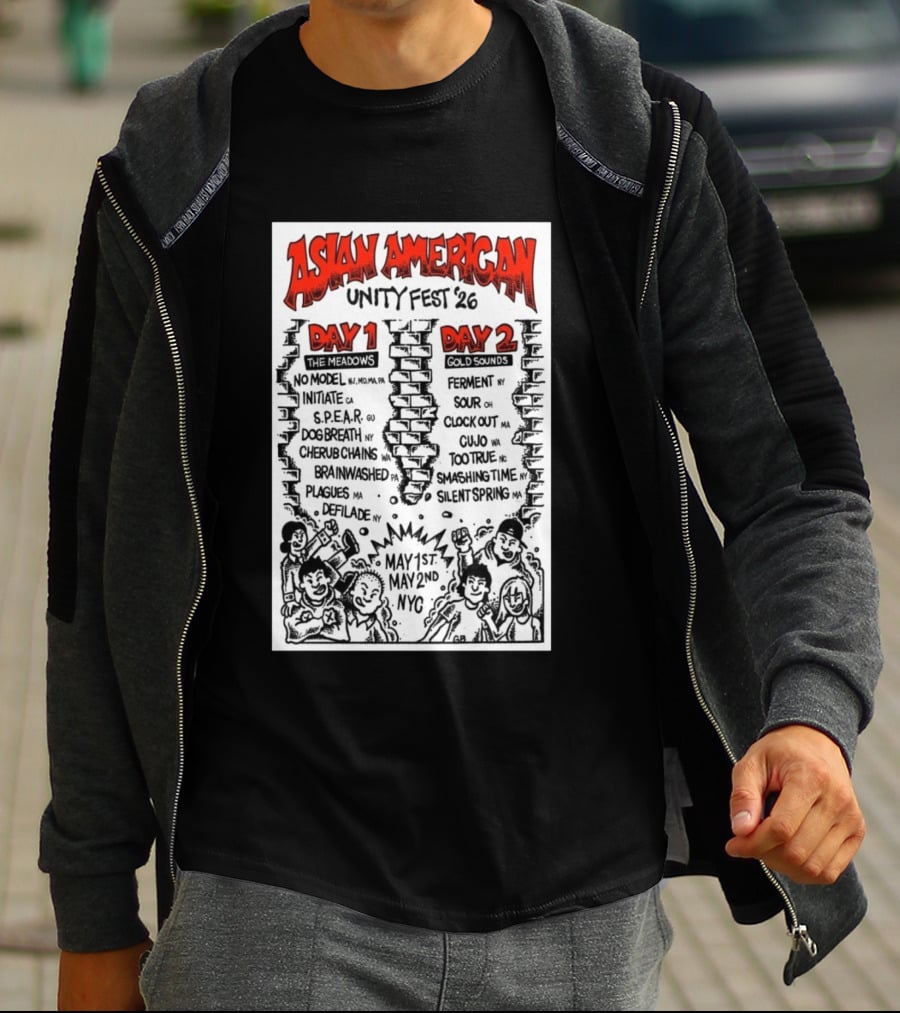 Asian American Unity Fest 2026 NYC May 1st 2nd The Meadows Gold Sounds Music Lineup T-Shirt