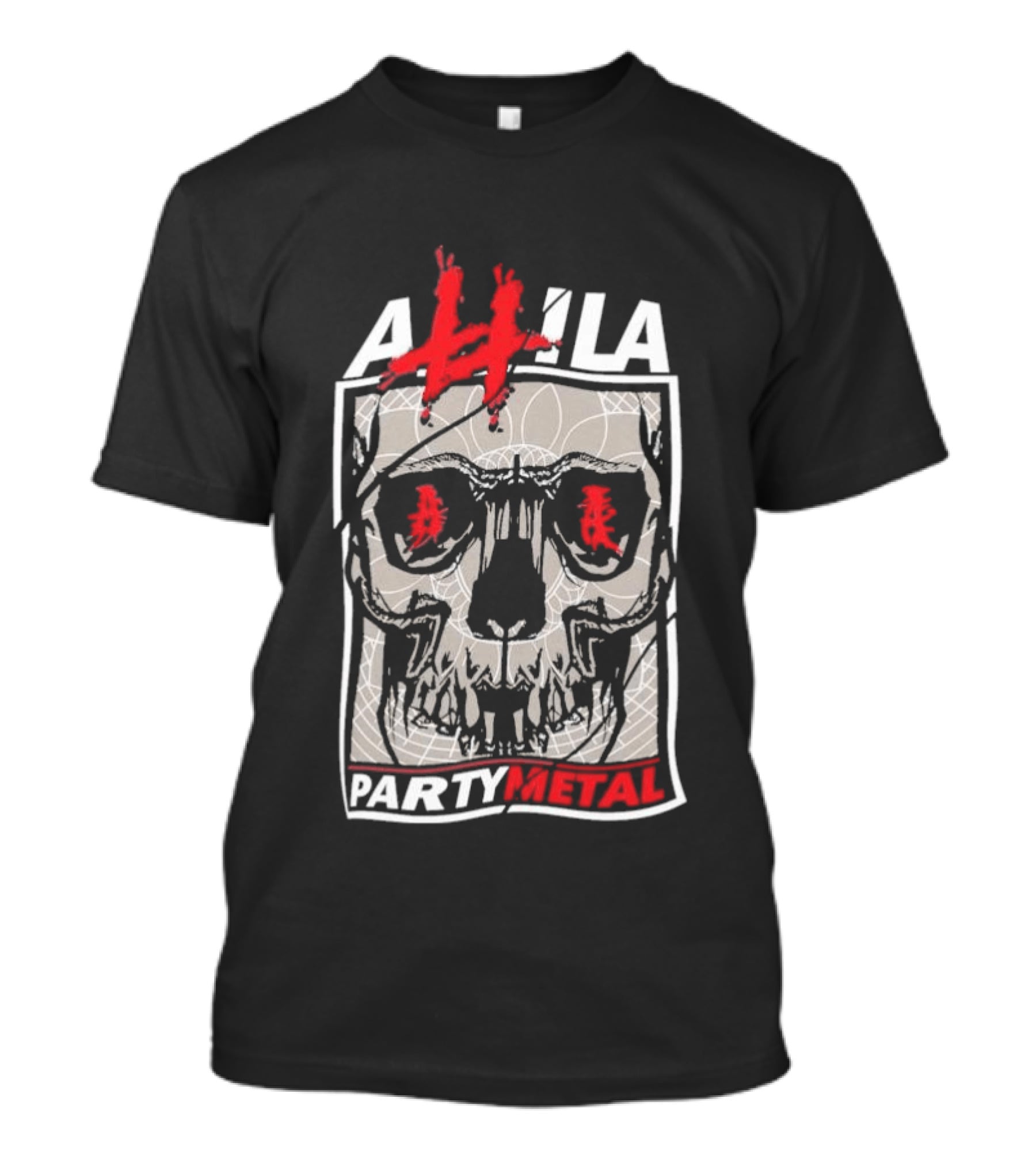 Attila Skull Party Metal Graphic With Red Accents T-Shirt