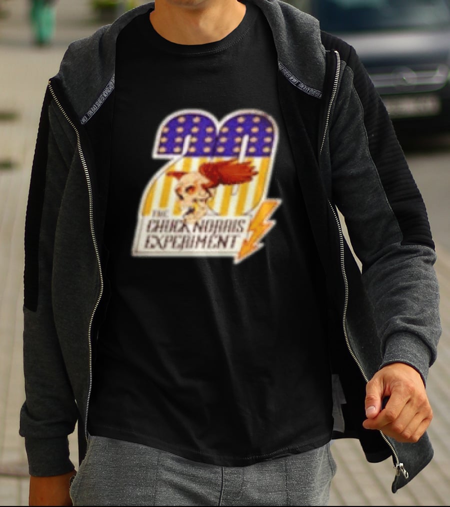 The Chuck Norris Experiment 20 Lightning Bolt Stars And Stripes Skull T-Shirt