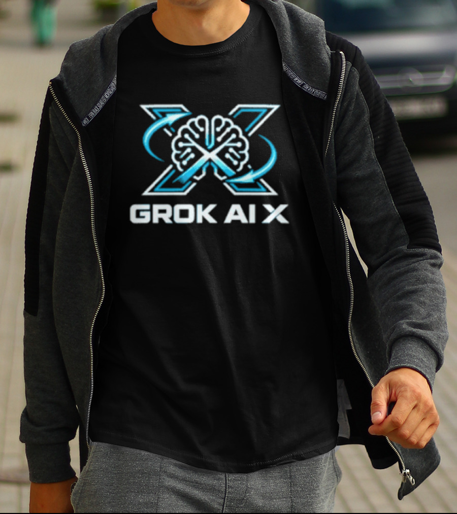 Grok AI X Brain And Arrows T-Shirt