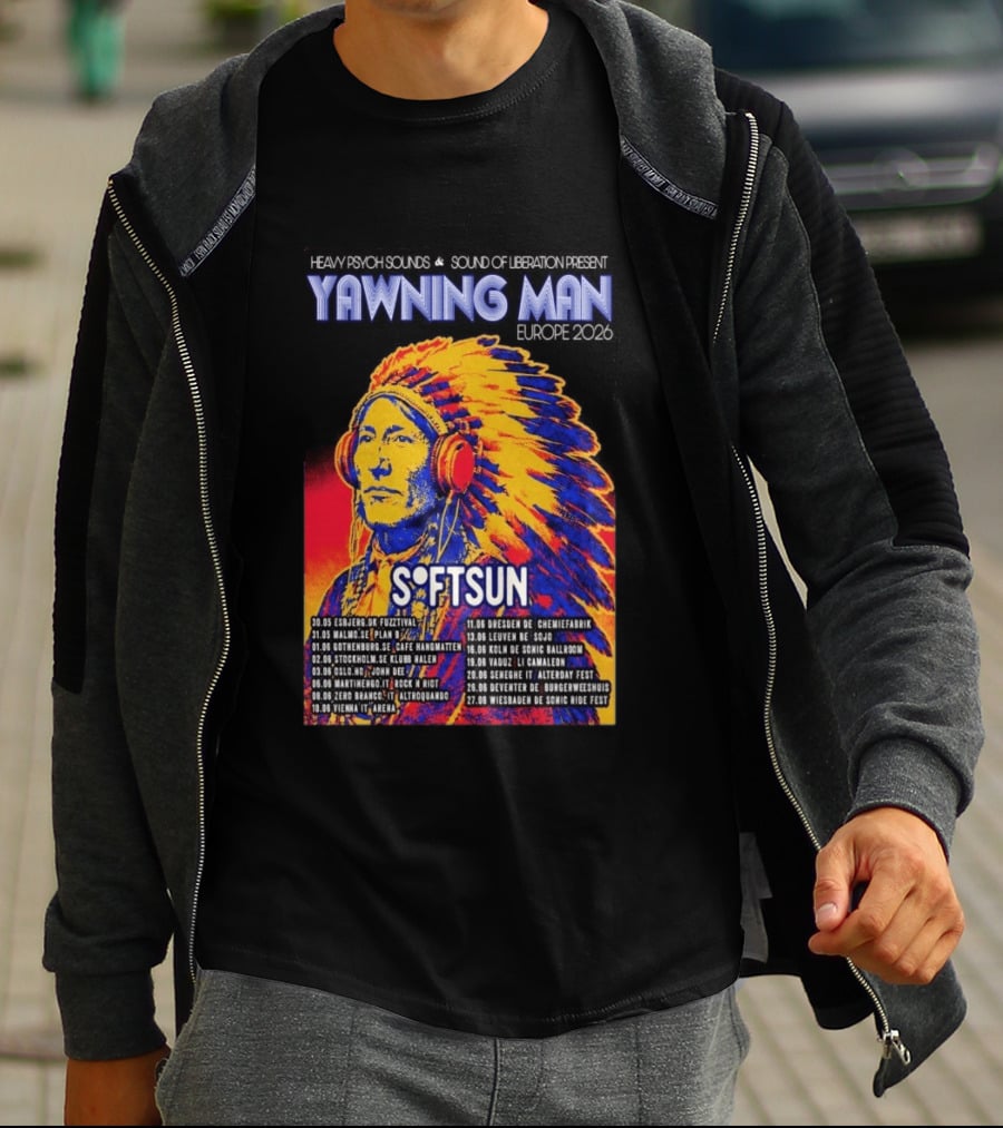 Heavy Psych Sounds Yawning Man Softsun Europe 2026 Tour T-Shirt
