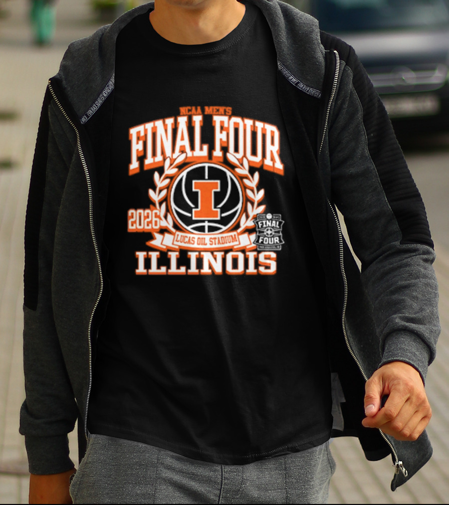 Illinois Illini Final Four 2026 Lucas Oil Stadium Basketball T-Shirt