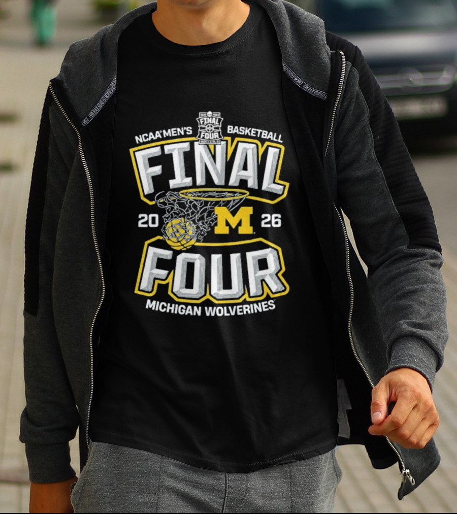 NCAA Men's Basketball Final Four 2026 Michigan Wolverines T-Shirt