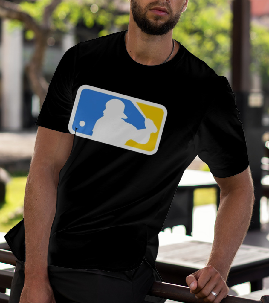 MLB The Kid Batter Silhouette Blue Yellow T-Shirt