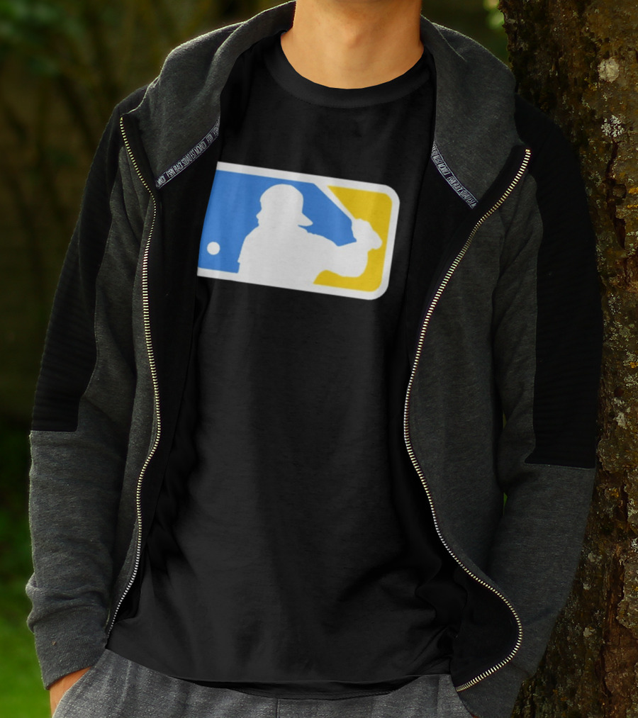 MLB The Kid Batter Silhouette Blue Yellow T-Shirt