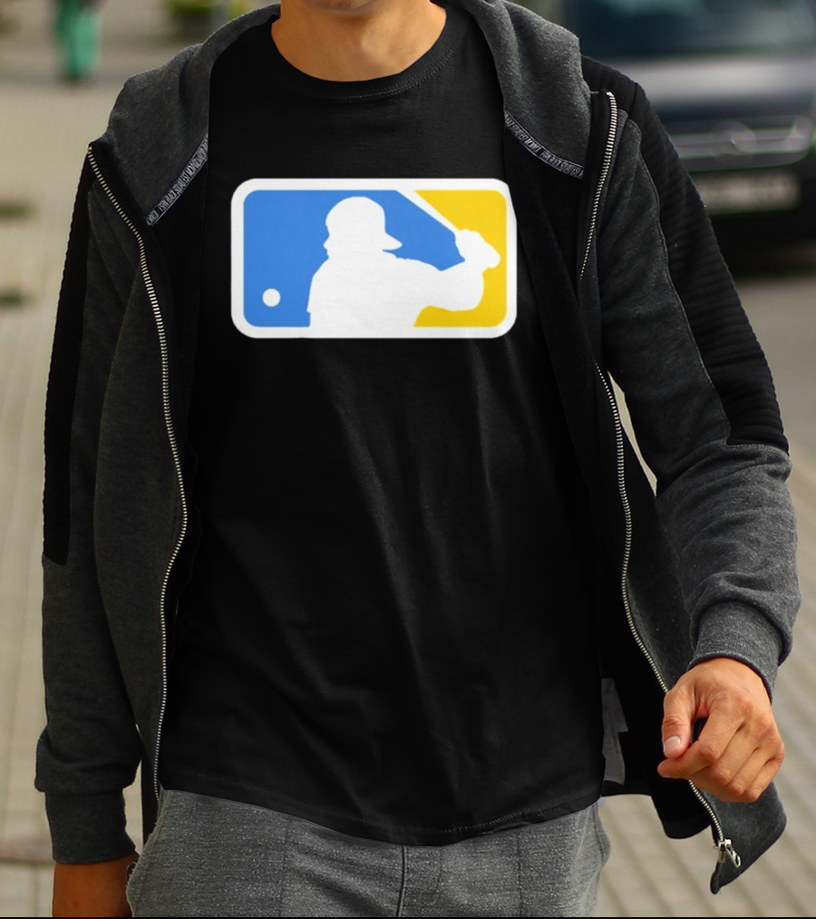 MLB The Kid Batter Silhouette Blue Yellow T-Shirt