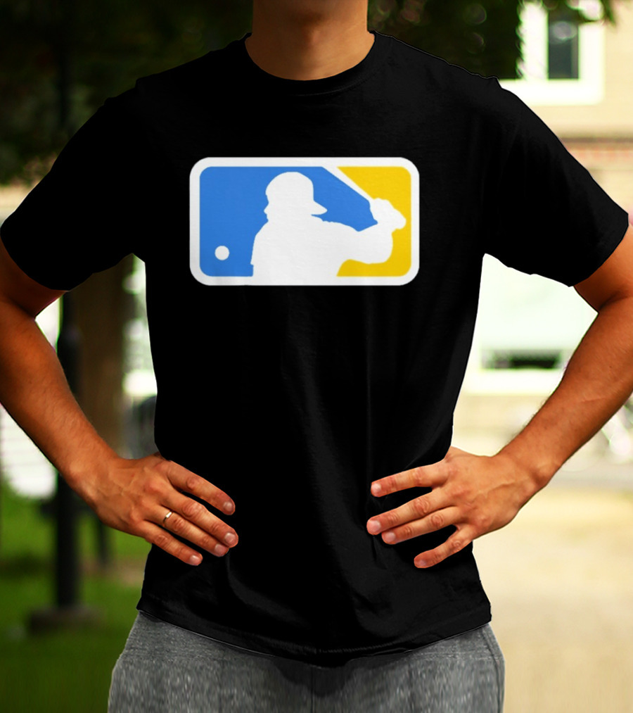 MLB The Kid Batter Silhouette Blue Yellow T-Shirt