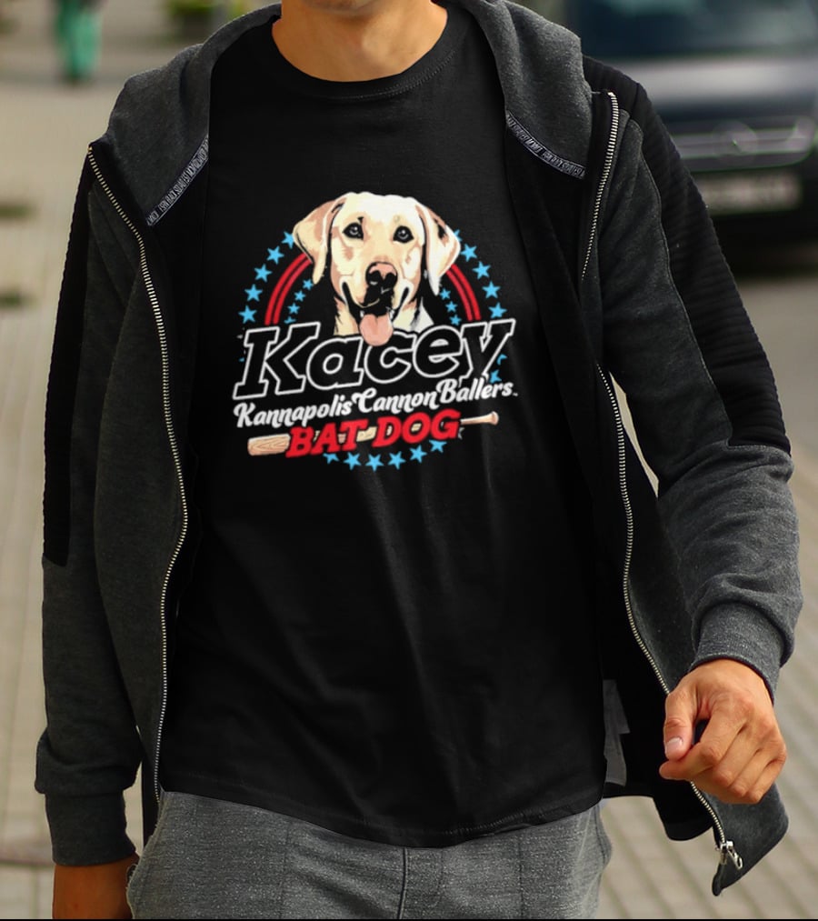 Kacey Kannapolis Cannon Ballers Bat Dog Baseball T-Shirt