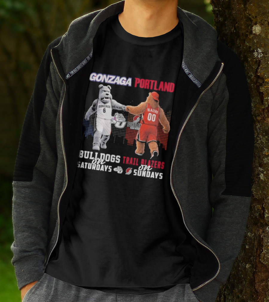 Gonzaga Bulldogs Saturdays Portland Blazers Sundays Sports Fans Mascots T-Shirt