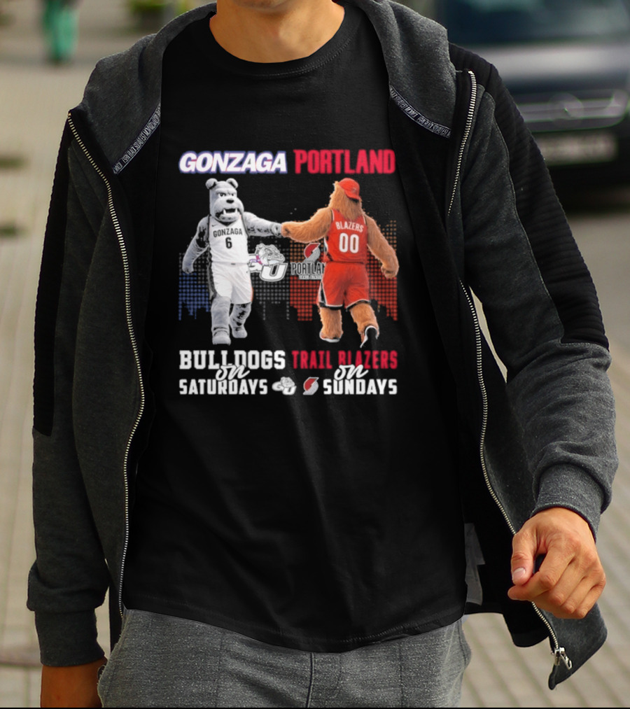 Gonzaga Bulldogs Saturdays Portland Blazers Sundays Sports Fans Mascots T-Shirt